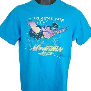 Ski Estes Park T Shirt Vintage 80s Snowboarding Colorado Made In USA Mens Size M